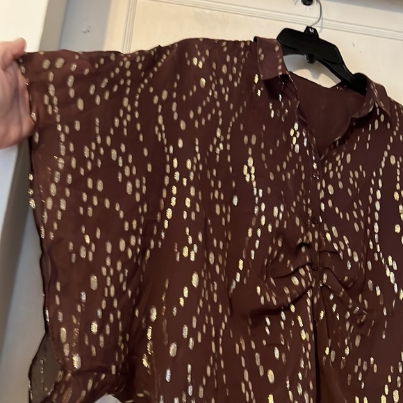 ANTHROPOLOGY ADDISON STORY sz P SILK CROPPED, BOXY, PARTY, GLITZ, LUXURIOUS - Picture 3 of 10